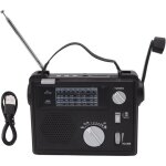 Radio � manivelle am ??fm sw, radio d'urgence led multibande avec lecture mp3 disque u pour le camping, ...