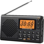 Radio portable fm / am / sw avec horloge alarme, l�ger 120g, �cran lcd grand num�rique