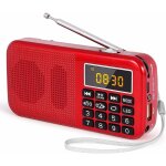 Radio portable, radio fm avec batterie rechargeable de grande capacit� (3000mah), prise en charge mp3 ...