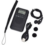 Radio portable mini radio de poche avec haut - parleur fm / am numrique stro dsp rcepteur avec rveil ...
