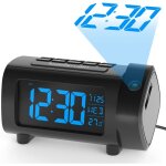 Radio r�veil � projection, horloges � projection 180� reveil projecteur fm avec alarme, grand affichage ...