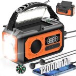 Radio solaire am / fm 12000mah avec manivelle, 2 panneaux solaires, câble usb, 3 méthodes de charge, ... Radio solaire am / fm 12000mah avec manivelle, 2 panneaux solaires, câble usb, 3 méthodes de charge, ...