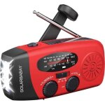 Radio solaire avec manivelle d'urgence am - fm auto - aliment� avec lampe de poche led, radio wb avec ...