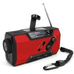 Radio solaire portable radio d'urgence m�t�o 2500mah radio � manivelle avec am fm radio dynamo charge ...