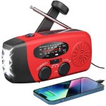 Radio solaire d?urgence, radio � manivelle auto - aliment�e avec lampe de poche led, m�t�o am / fm / ...