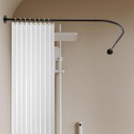 Rail de rideau de douche, barre d'angle de rideau de douche r�glable, barre de douche pour salle de bains ...