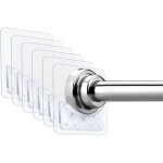 Rail de rideau de douche monobloc et support de tringle adh�sif, sans per�age n�cessaire, fixation murale ...