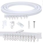 Rail de rideau flexible et incurv�, montage mural lat�ral de 3 m (9, 84 pi), adapt� aux rideaux de douche, ...