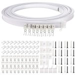 Rail de rideau flexible et incurv pour plafond, support de tringle simple pliable pour cloison de sparation, ...