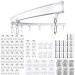 Rail de rideau flexible pour plafond rail de rideau incurv� 3m avec roulettes silencieuses support pliable ...