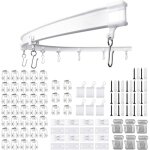 Rail de rideau flexible pour plafond rail de rideau incurv� 3m avec roulettes silencieuses support pliable ...