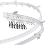 Rail de rideau incurvé pour tringles à rideaux, baies vitrées et cloisons de séparation, pliable (blanc, ... Rail de rideau incurvé pour tringles à rideaux, baies vitrées et cloisons de séparation, pliable (blanc, ...