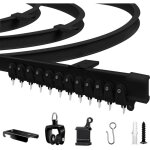 Rail rideaux plafond flexible, 3 m (9, 8 ft), courb�, pvc, m�tal, plastique et acier inoxydable, noir, ...