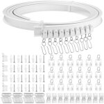 Rail de rideau de plafond flexible, 3 m�tres rail de rideau incurv� avec rouleaux silencieux, support ...