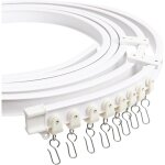 Rail de rideau de plafond flexible incurv�, 3 m�tres tringle � rideaux avec rouleaux muets, rail rideaux ...