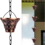 Rainchain pour les goutti�res - collecteur d'eau de pluie en m�tal r�glable en plein air avec 10 tasses ...
