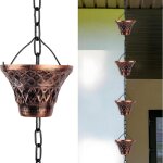Rainchain pour les gouttires - collecteur d'eau de pluie en mtal rglable en plein air avec 10 tasses ...