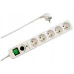 Rallonge 5 prises 1, 5 m avec parasurtenseur blanc