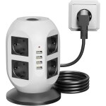 Rallonge multiprise 8 prises usb avec 8 ports usb et protection contre les surtensions, 2 mtres, avec ...