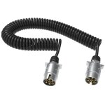 Rallonge de remorque 12 v 3 m ? 7 broches ? fiche mtallique ? cble spiral pour camions, voitures, ...