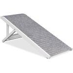 Rampe pour chiens, r�glable 38 - 43 cm, pliable, antid�rapante, bois, 35 kg, marchette canap�, gris / ...