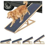 Rampe d'escalier pour animaux de compagnie, en bois massif, avec tapis antid�rapant, r�glable en hauteur, ...