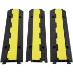 Mophorn - rampe de protection cable 3pcs 2 canaux passage de cable au sol charge 5443 kg / axe caoutchouc ...