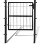 Randaco 100x100cm portillon de jardin en acier galvanis� - portail de jardin - porte de cl�ture - avec ...
