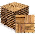 Randaco lot de 11 dalles en bois dalles de terrasse 12 lattes 1 m�, 30 x 30 cm, dalles clipsables en ...