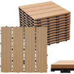 Randaco lot de 11 wpc dalles de terrasse 4 lattes 1 m�, 30 x 30 cm, dalles clipsables composite bois ...