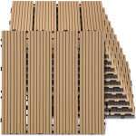 Randaco 11x dalles de terrasse en composite wpc pour balcon et jardin pose sans teck 30x30cm