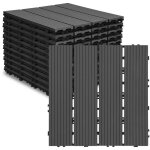 Randaco 11x dalles wpc pour terrasse et balcon syst�mesur surface plane usage jardin et all�es anthracite ...
