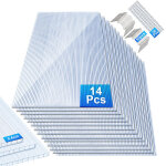 Randaco 14x plaques de polycarbonate creux 4mm 121x60, 5cm 50 clips vitrage serre de jardin 10, 25m� ...