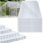 Randaco 28x plaques de polycarbonate creux 4mm 121x60, 5cm d�coupe 20, 5m� r�sistant uv plaques � double ...