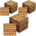Randaco lot de 33 dalles en bois dalles de terrasse 6 lattes 3 m�, 30 x 30 cm, dalles clipsables en bois ...