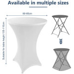 Randaco lot de 5 housses extensibles pour tables hautes, blanc ? housse �lastique pour tables de bistrot ...