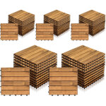 Randaco lot de 55 dalles en bois dalles de terrasse 6 lattes 5 m�, 30 x 30 cm, dalles clipsables en bois ...