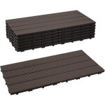 Randaco lot de 6 wpc dalles de terrasse 4 lattes 1 m�, 30 x 60 cm, dalles clipsables composite bois marron ...