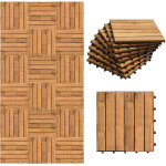 Randaco lot de 88 dalles en bois dalles de terrasse 6 lattes 8 m�, 30 x 30 cm, dalles clipsables en bois ...