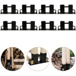 Randaco 8x aide � l'empilage du bois acier enduit, noir, abri en bois bricolage pour bois �quarri, stockage ...