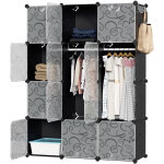 Randaco armoire meuble de rangement 16 - cubes penderie avec 2 tringles de suspension pour v�tements ...