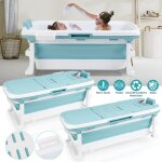 Randaco baignoire pliable pour adulte avec couvercle amovible baignoire pp + tpe - pour petite salle ...