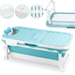 Randaco baignoire pliable pour adultes avec housse - seau bain en umweltfreundliches pp + tpe - 132x60x50cm ...