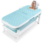 Randaco baignoire pliable pour adulte portable plastique baignoire pliable � poser avec tablette 149x60x50cm ...