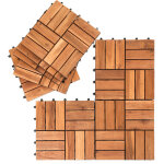 Randaco dalles terrasse acacia 30x30cm 1m� 11 pi�ces clips antid�rapant r�sistant intemp�ries balcon ...