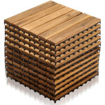 Randaco dalles terrasse acacia 30x30cm 2m� 22 pi�ces clips solide facile � poser terrasse ext�rieure