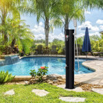 Randaco douche solaire 20 l avec demi - colonne, housse de protection, bouchon de vidange et douchette ...