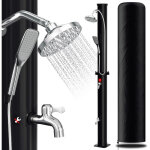 Randaco douche solaire 35 litres avec colonne en noir - kit complet avec housse de protection, douchette ...