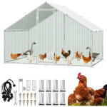 Randaco enclos 3�2�2 m ? poulailler en m�tal accessible, 6 m� de surface, porte verrouillable, parc ext�rieur ...