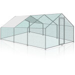 Randaco enclos poulailler acier galvanis� avec parc grillag� avec serrure espace couvert poulailler pour ...